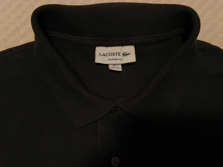 Koszulka polo męskie LACOSTE - czarna - oryginał - rozmiar XXL.