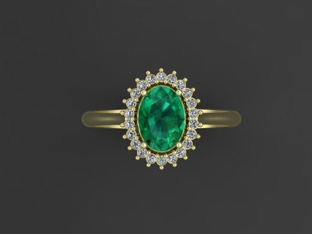 Каблучка золота зі смарагдом