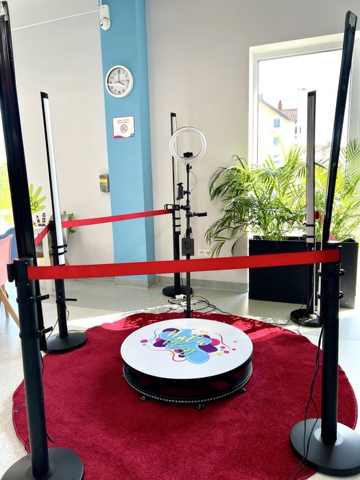 Zestaw fotobudka 360 Adamatic bateria słupki lampy led