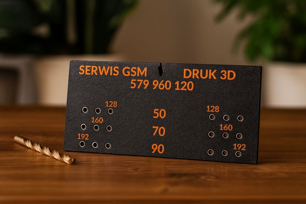 Przymiar do wiercenia otworów pod uchwyty meblowe szablon do szuflad