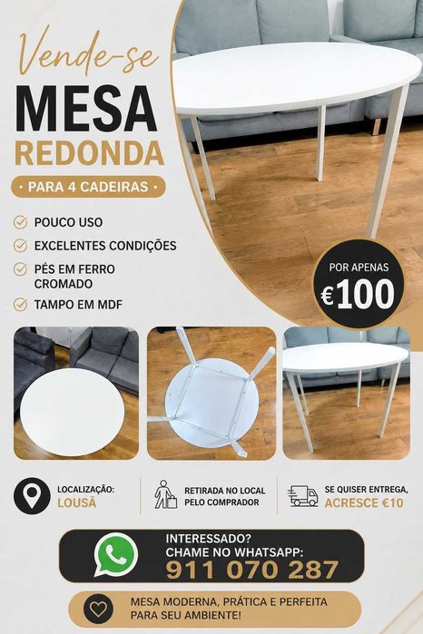 Mesa tampo de MDF