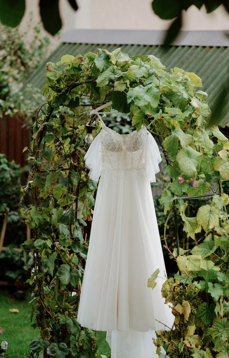 Suknia slubna S 160cm+6cm obcas