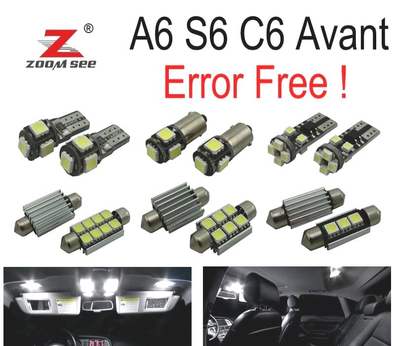 KIT COMPLETO DE 20 LÂMPADAS LED INTERIOR AUDI A6 S6 RS6 C6 AVANT 2005-2011