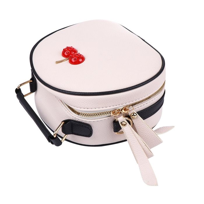 Okrągła torebka mini Cherry decor z wisieńkami wiśnie
