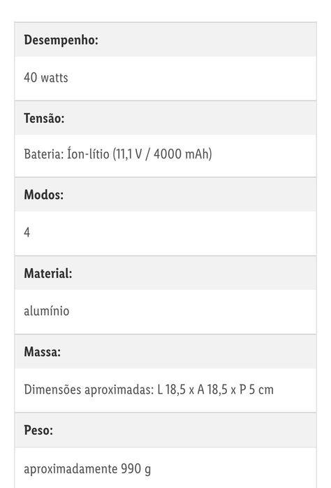 Foco LED 40W 4000Lm 6500K Parkside