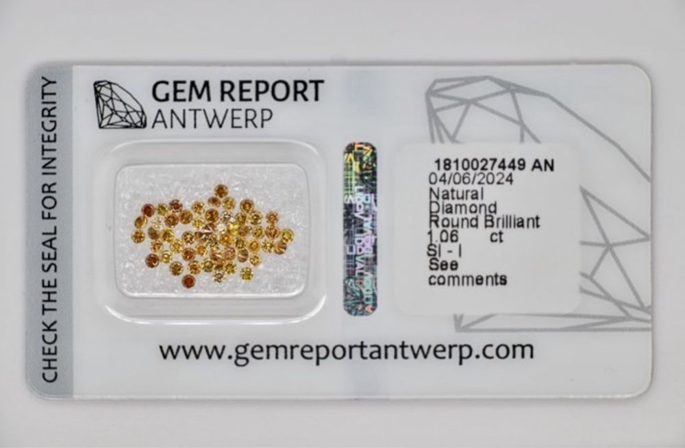 54 diamantes 1.06ct Mix Yellow Orange SI-I