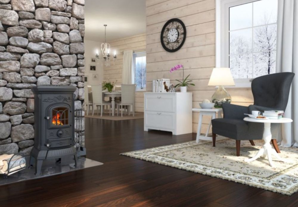 Камінна топка чавунна NORDflam Verdo Eko 7 кВт чорна