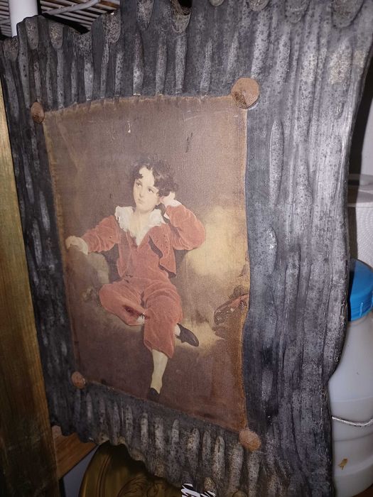 Quadro antigo madeira preta