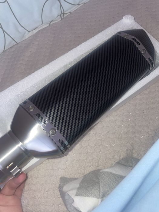 Вихлопна (акропович) діаметер 51мм, модель карбон (370*105мм)