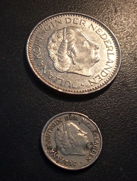 2 moedas 1 gulden e 10 cents - Netherlands - Holanda - 1973 e 1950
