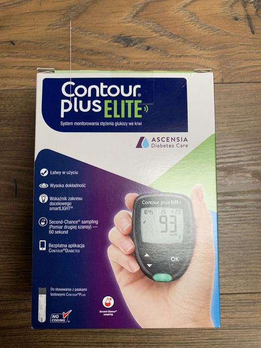 Glukometr Contour Plus ELITE NOWY GRATIS ksiazeczka do pomiaru cukru