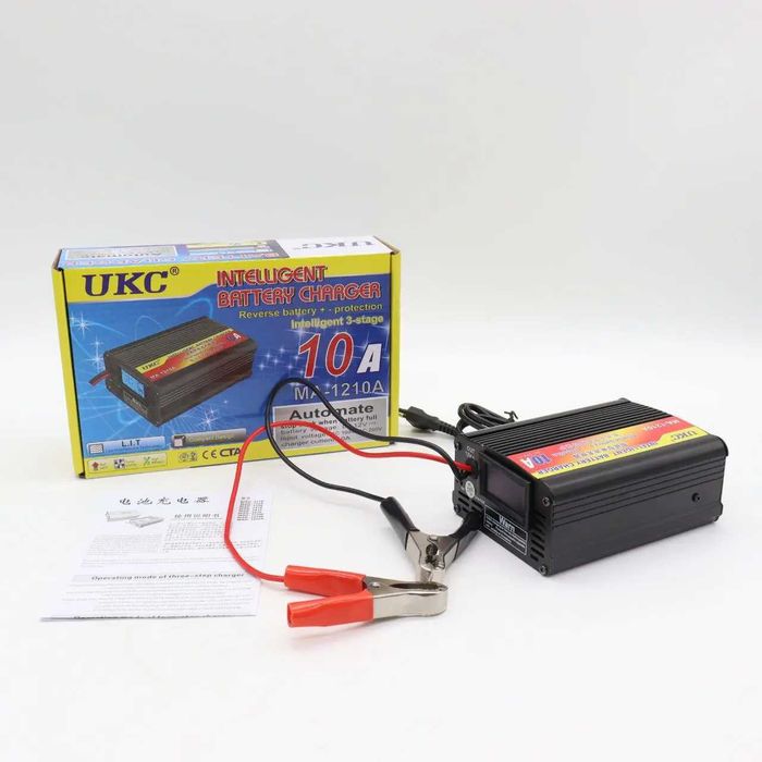 Зарядний пристрій для акумуляторів авто 10A з вбудованим амперметром