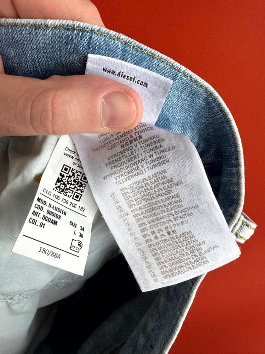 DIESEL D-LUSTER Оригінал чоловічі джинси штани розмір 34