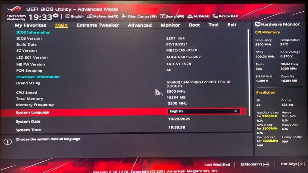 Asus Rog Maximus XII Hero s1200