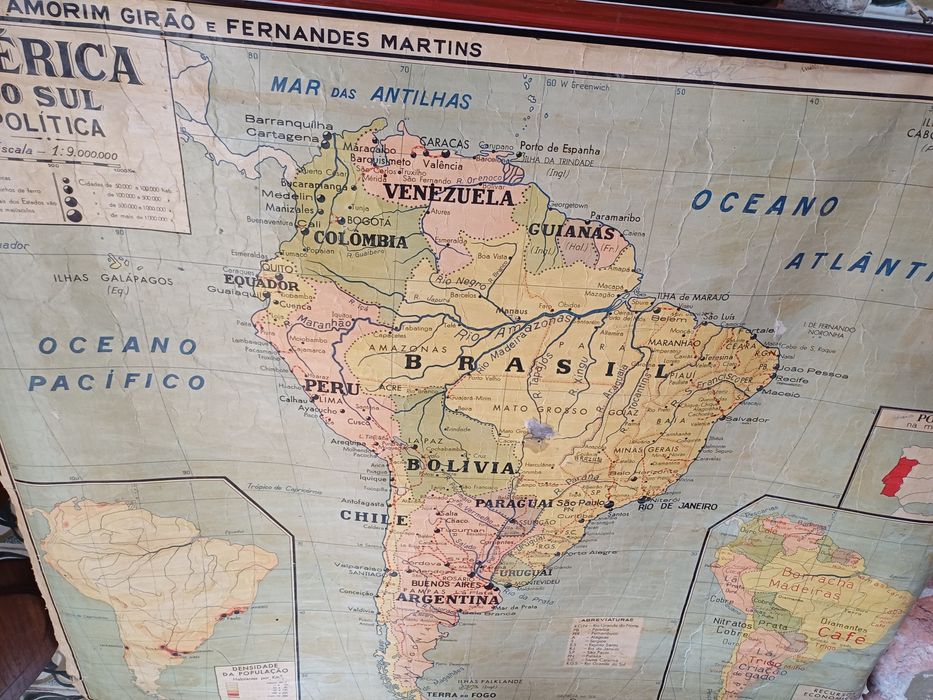 Mapas antigos Europa e america do sul