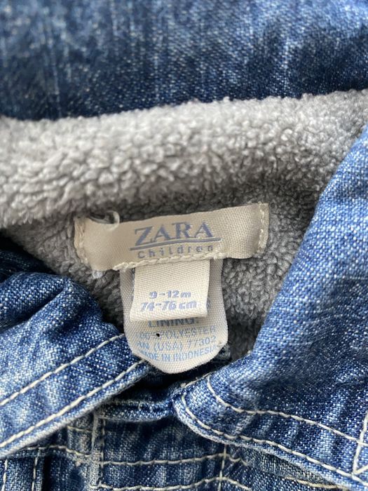 Jeansowa bawełniana ocieplana kurtka ZARA dla chłopca