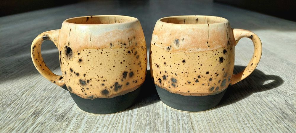 Nowe 2 kubki ceramiczne ręcznie robione