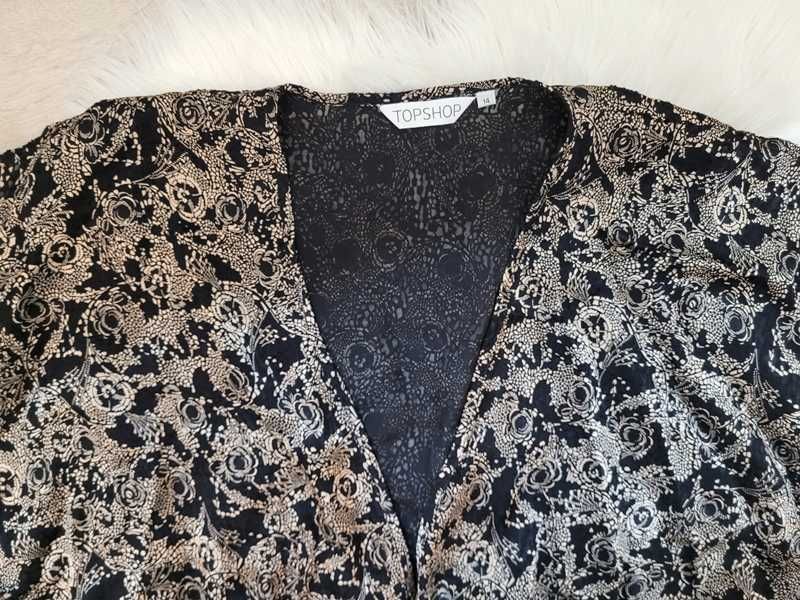 Czarno-brązowe kimono / bolerko / narzutka, Topshop, XL (42)