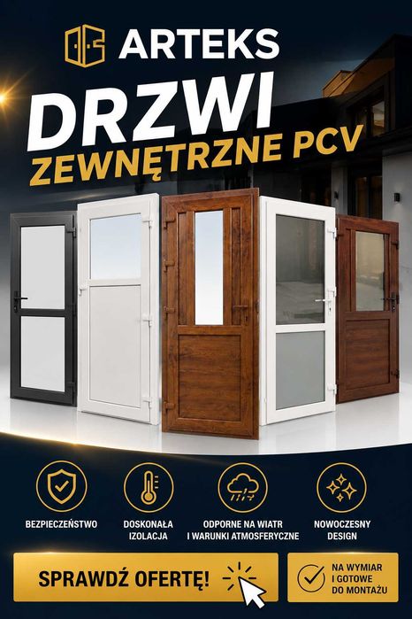 Drzwi PCV zewnętrzne antracyt Grafit 90x200 NOWE od ręki  do sklepu domu  Transport 150zł