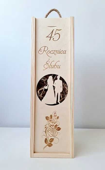 Skrzynka na wino prezent rocznica ślubu dekoracje prezent wesele ślub