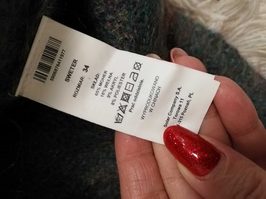 sweter Solar 34 36 xs s sweter Solar z moheru i wełny nowy