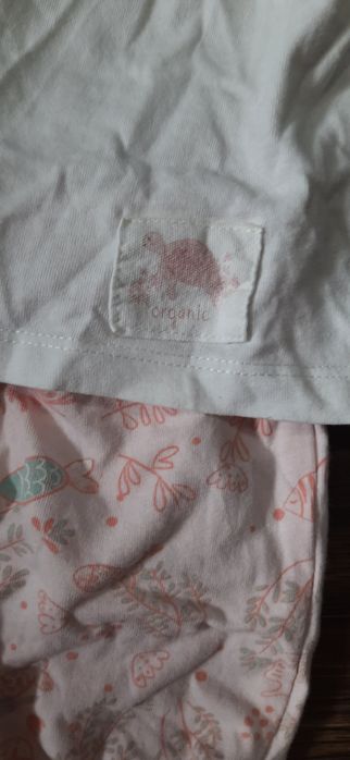 Komplet bloomersy i bluzeczka baskinka organic cotton 86 pudrowy