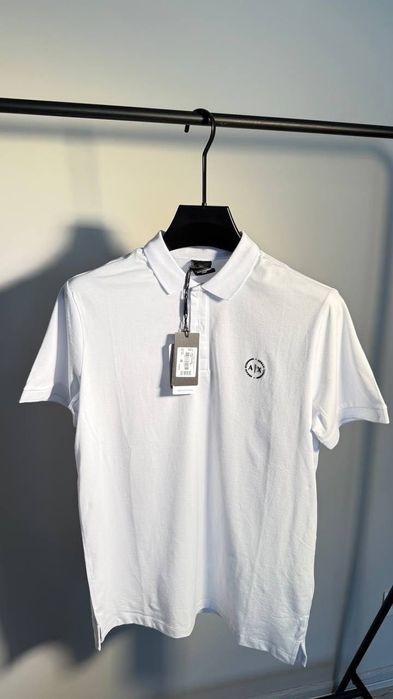 Стильна футболка з комірцем Armani White