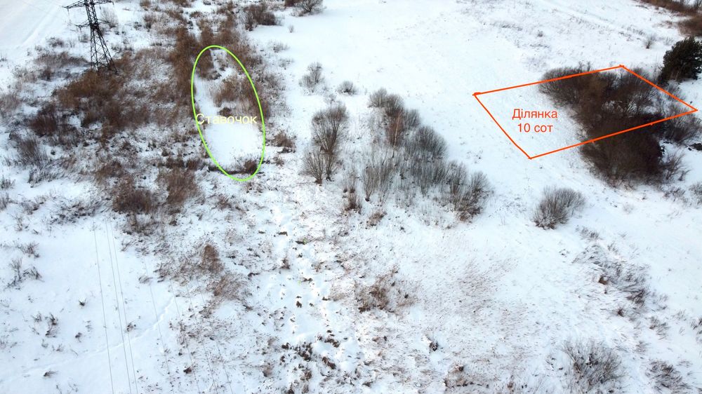 № ТЕРМІНОВО Земельна ділянка 10сот біля ставка с.Пухова за Олександрія