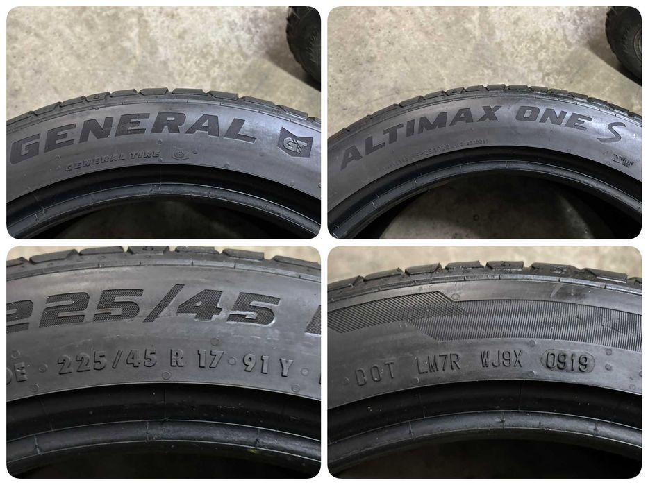 2X OPONY LETNIE 225/45R17 91Y General Altimax One S 6.9MM 2019R