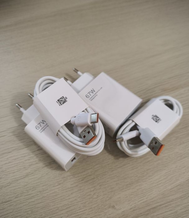 NOWY ZESTAW 2x Szybka Ładowarka 67W do telefonu + 2x kabel USB-C