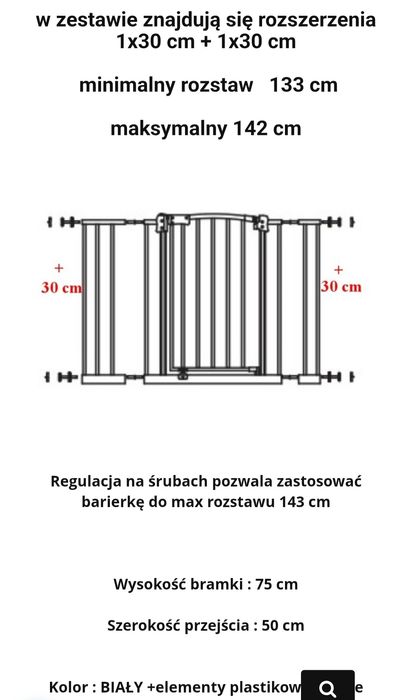 Bramka zabezpieczającą drzwi/ schody