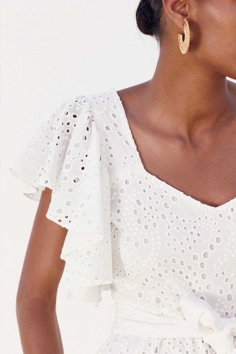 ZARA Luksusowa SUKIENKA z ażurowym haftem XS
