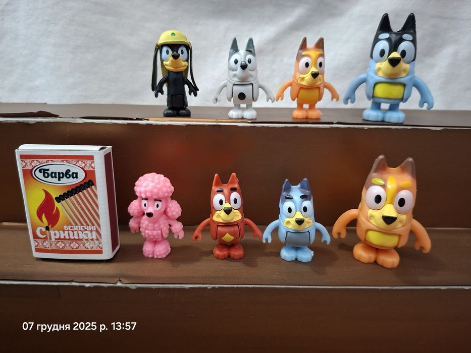Набір фігурок 8 шт Блуї Бінго Блуи Бинго Bluey Хилер