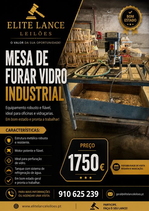 Mesa de furar vidro