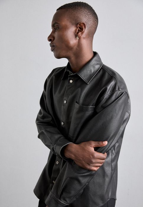 Koszula z ekoskóry czarna MSGM 42