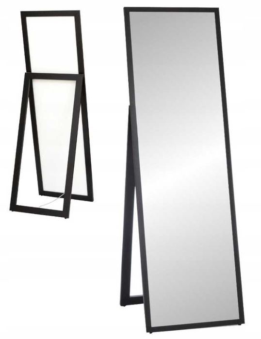 LUSTRO STOJĄCE Czarne Białe Wąska Rama Loftowe 170x50cm - WYPRZEDAŻ