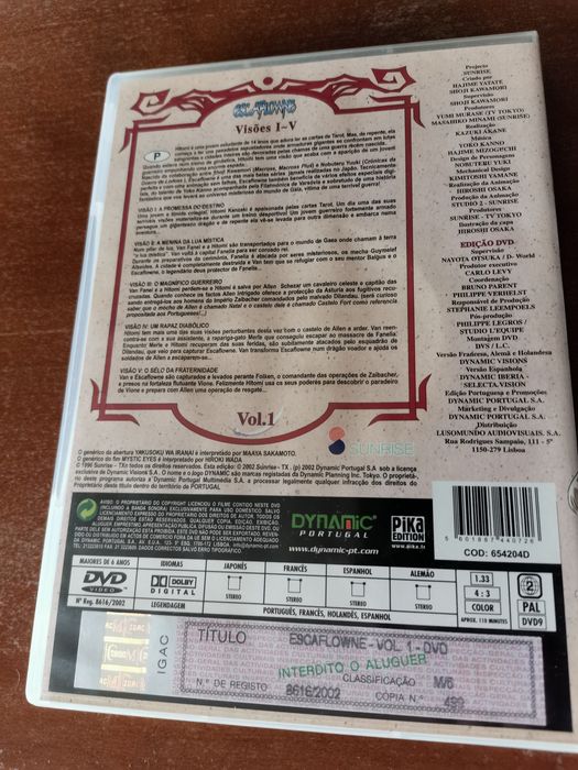 DVD Anime Conjunto de três volumes The Vision of Escaflowne