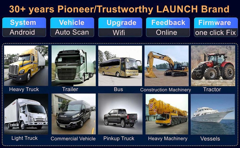 Máq. Diagnostico Pesados Launch 129HD  nova 2 anos atualização grátis