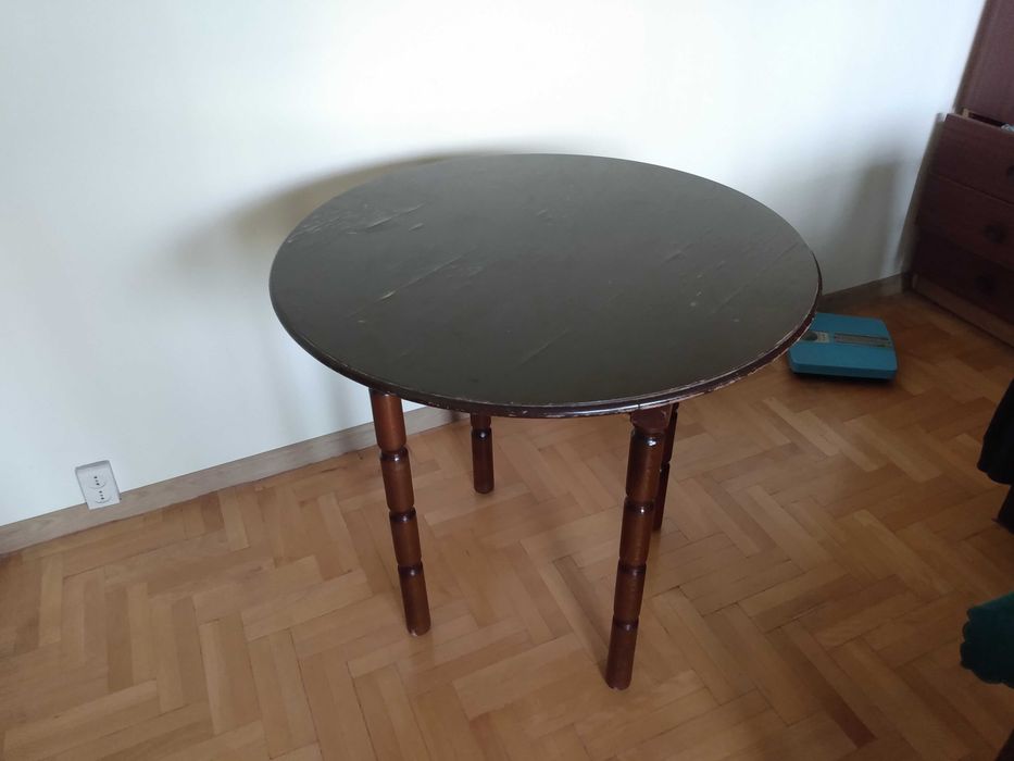 stoł okrągły stary 79cm wysokość plus blat x 79 średnica blatu