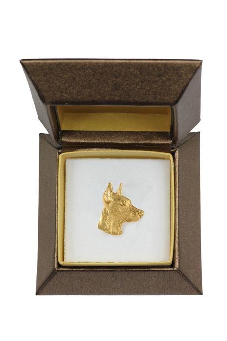 Doberman pin pozłocony w pudełku Art-Dog