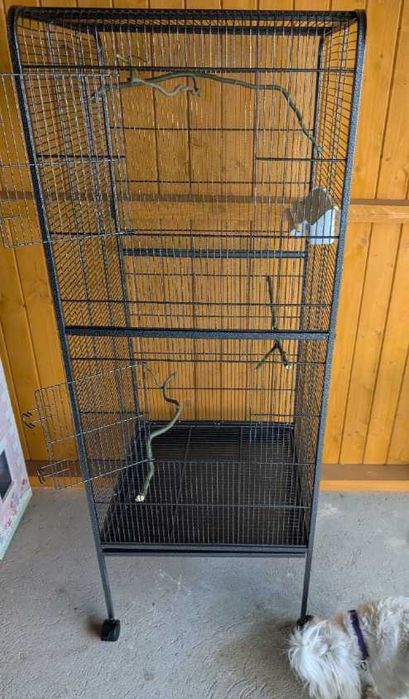 KLATKA woliera duża na kółkach dla papug kanarków ptaków egzotycznych