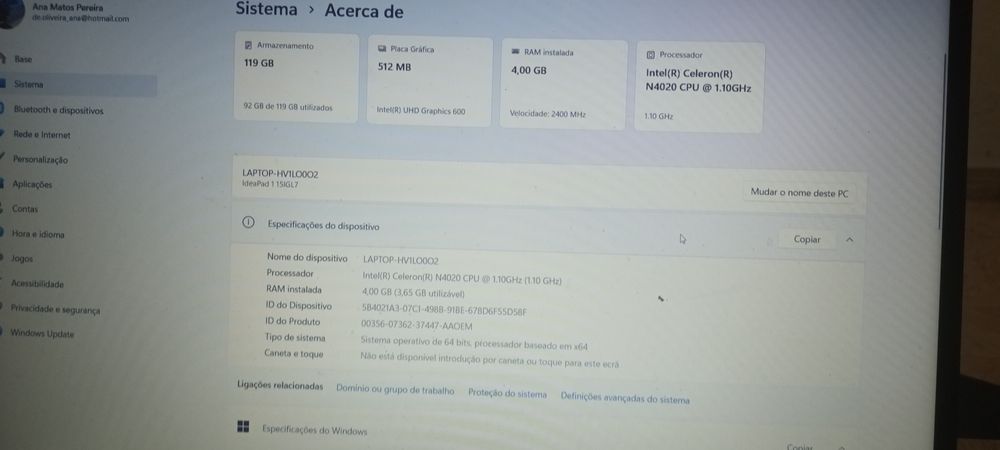 Portatil Lenovo super conservado