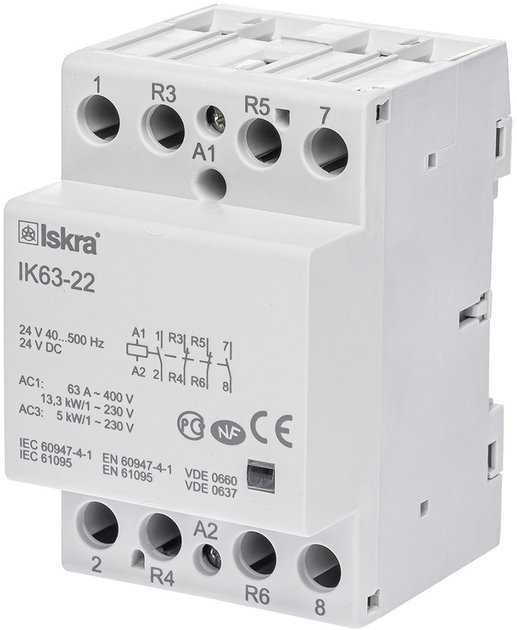 Контактор Iskra IK63-22 63A 2NO+2NC 4P DC 24В (30045233000)