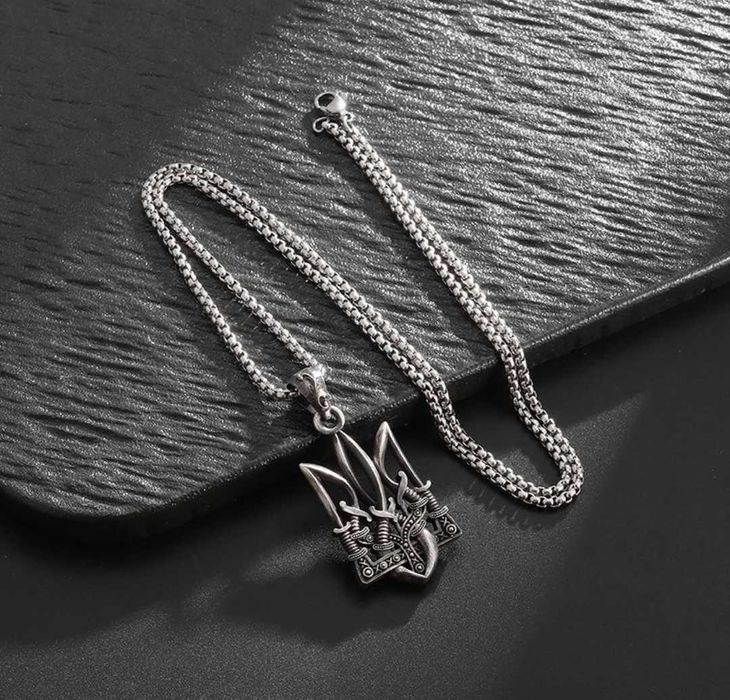 Кулон трезуб на ланцюжку Герб України