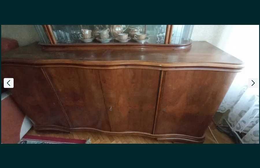 Kredens w stylu art deco z nadstawką lata 50/60, PRL
