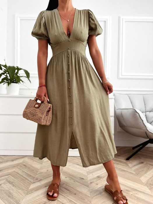 Długa Sukienka Wiskoza 86%