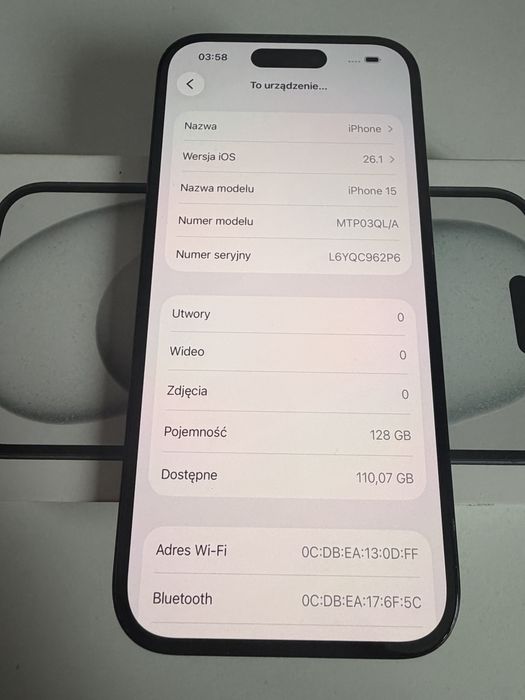 iPhone 15 128gb Black Bateria 97% od nowości