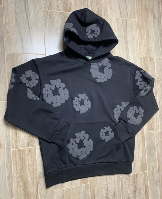 Denim Tears Cotton Wreath Hoodie Black Monochrome (Bluza)