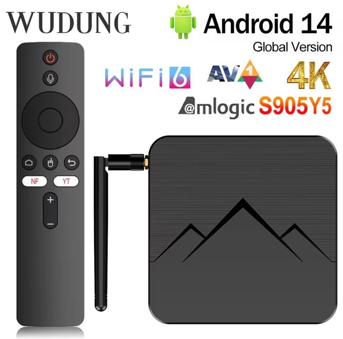 WUDUNG WD05 Android 14 Smart TV Box Amlogic S905Y5 4GB 32GB AV1