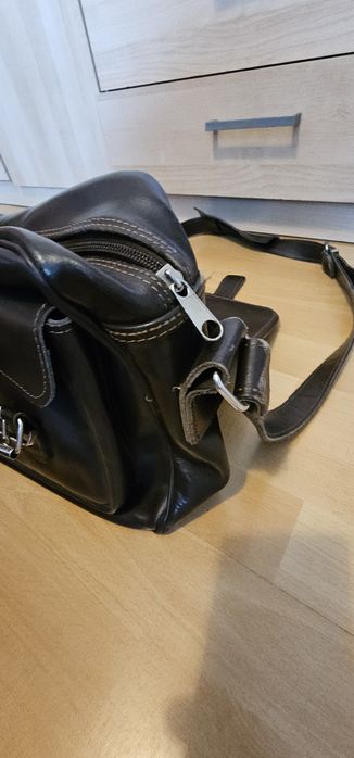 Torba podróżna lub na laptopa, gróba skóra